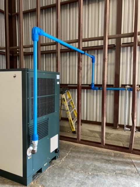 Air compressor air pipe installation